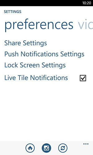 windows telefon instagram app notifikationsmuligheder