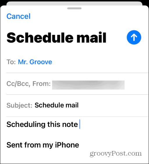 Planlæg e-mails på iPhone