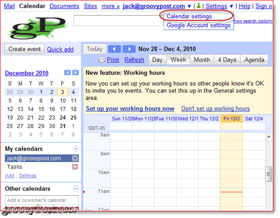 Sådan synkroniserer du din Google Kalender eller Google Apps Kalender med Outlook 2010