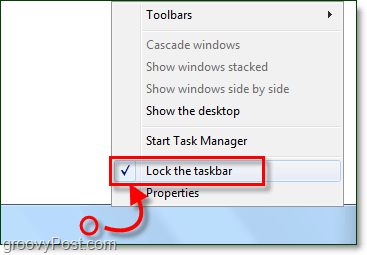 hvordan man låser proceslinjen i windows 7