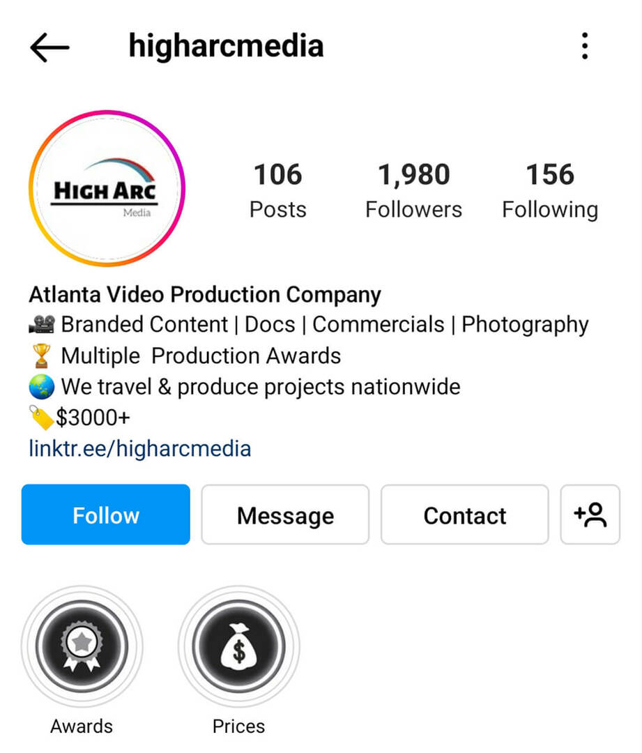 instagram-bio-higharcmedia-copy-eksempel