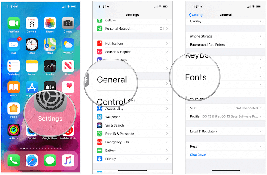 iOS 13-skrifttyper