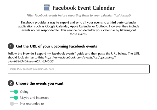 Ukens opdagelse af podcast om marketing af sociale medier: Facebook-begivenhedskalender.