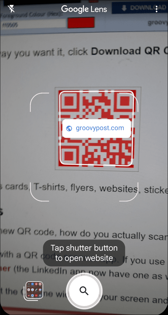 Scan qr-kode med Google Lens Samsung