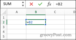 En direkte cirkulær reference i Excel
