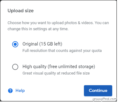 Google Upload-størrelsesbegrænsning til 15 GB eller komprimeret