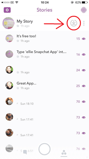 snapchat download historie