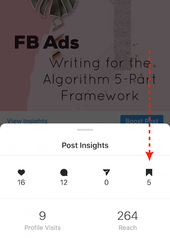 Post Insights til Instagram-forretningsindlæg