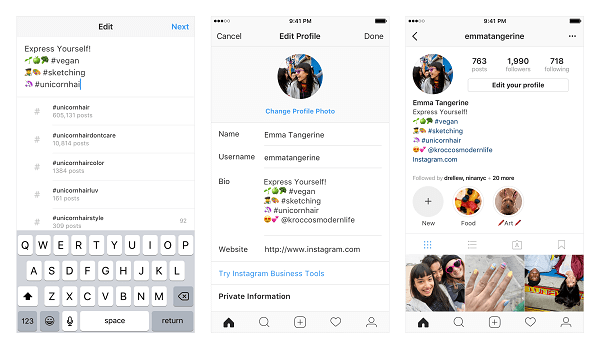 Instagram giver nu brugerne mulighed for at linke til flere hashtags og andre konti fra deres profil-bios.
