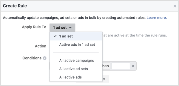 Opret regel for Facebook Ads Manager