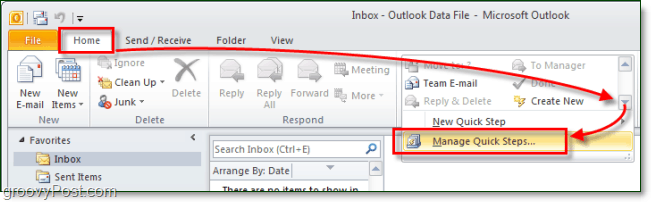 Sådan oprettes tilpassede hurtige trin i Outlook 2010