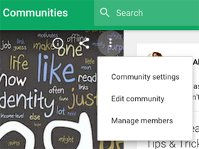 nye google plus community-indstillinger