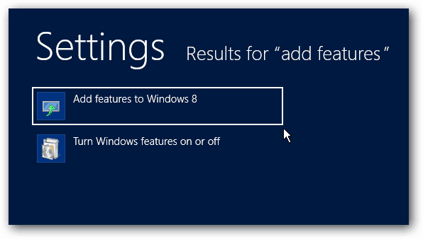 Føj funktioner til Windows 8