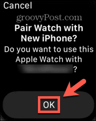 Apple Watch bekræfter parring