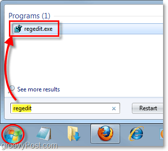 hvordan man starter registreringsdatabasen editor i Windows 7