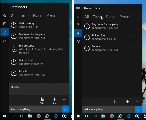 Windows 10 Cortana-påmindelse