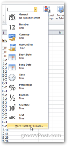 opdater nummerformatering i Excel 2010