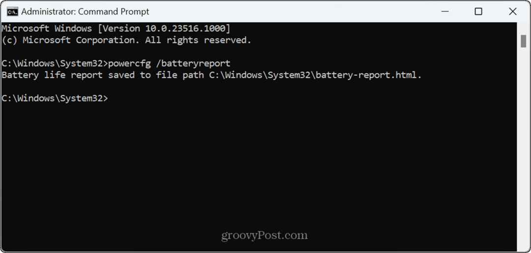 Sådan genereres en batterirapport på Windows 11