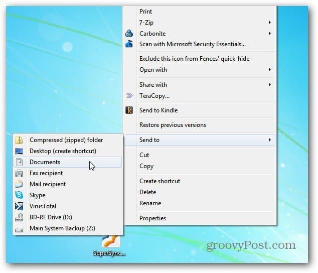 Windows 7 Højreklik-menu: Tilføj kopiér og flyt til mappekommandoer