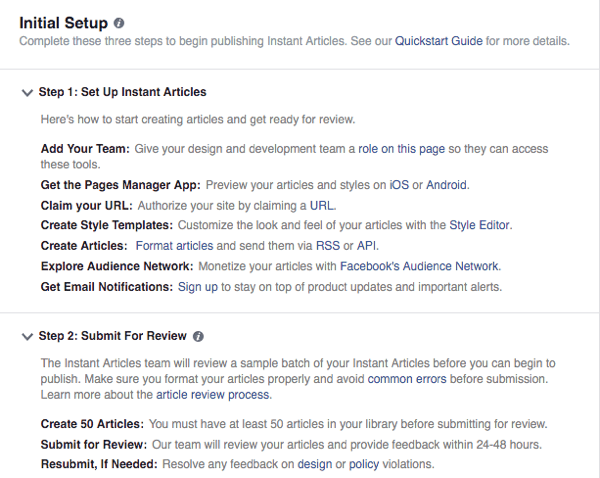 Facebook Installer guide til øjeblikkelige artikler