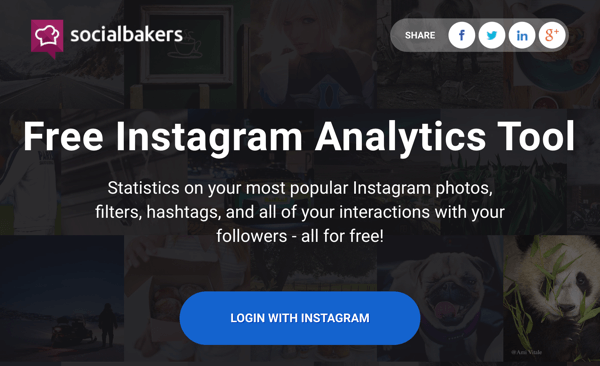 Log ind med Instagram for at få adgang til Socialbakers 'gratis rapport.
