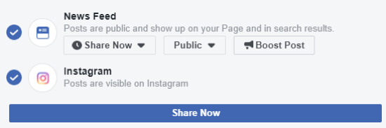 Sådan krydsindlæges til Instagram fra Facebook på skrivebordet, trin 1, skal du sikre dig, at du kan skrive til Instagram fra Facebook