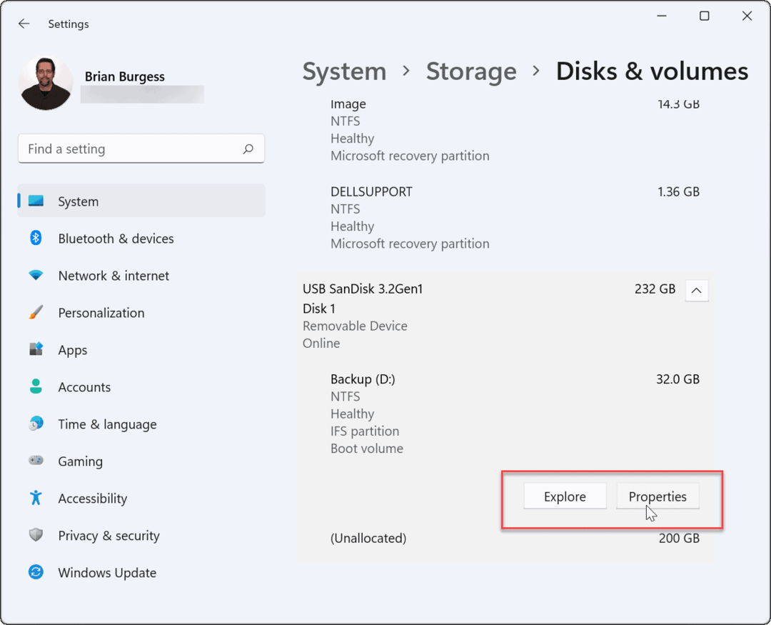 Windows 11 diske og volumen