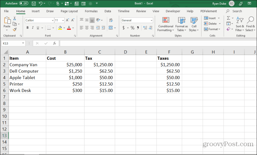 formelceller kopieres og indsættes i Excel