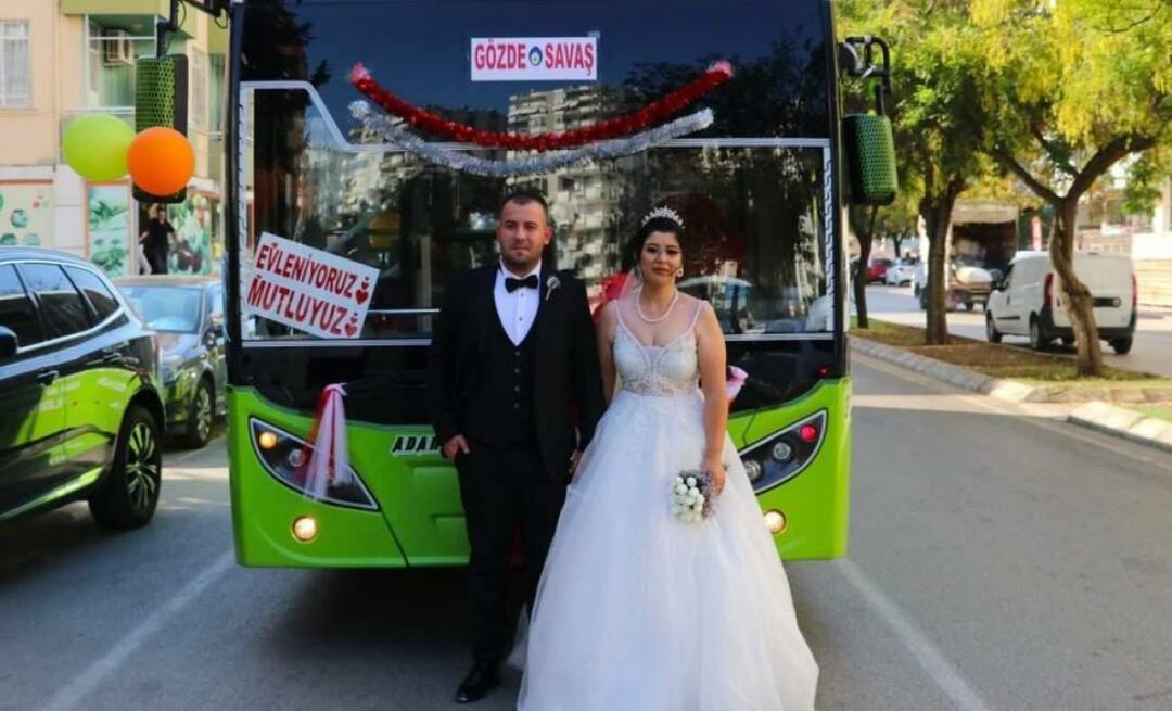 Bussen hun brugte blev en brudebil! Parret tog en byrundtur sammen