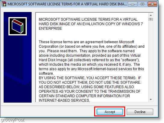 Windows 7 VHD-installationslicens