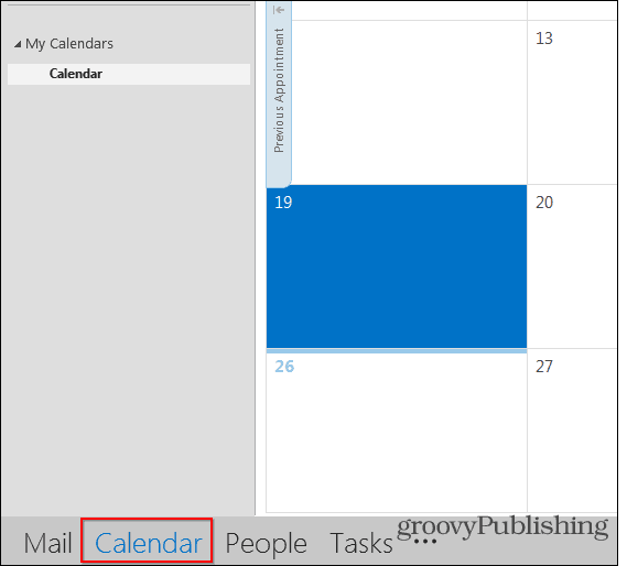 Outlook 2013-kalendervisning