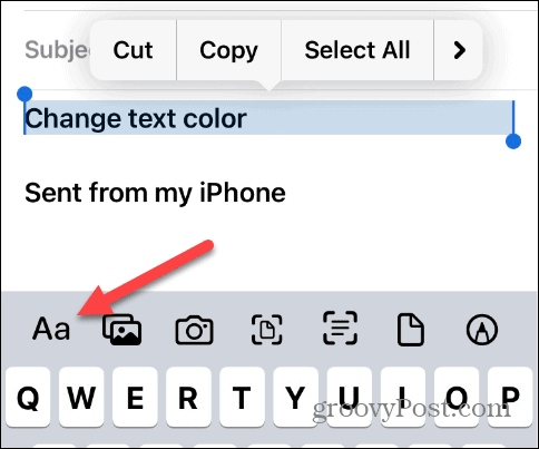 Skift tekstfarve på iPhone