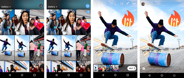 Android-brugere har nu muligheden for at uploade flere fotos og videoer til deres Instagram-historier på én gang.