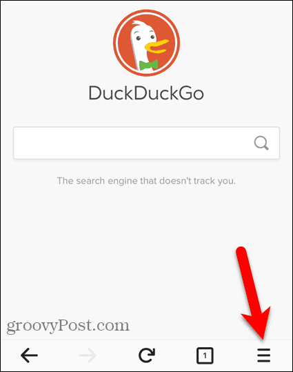 Tryk på menuknappen i Firefox til iOS