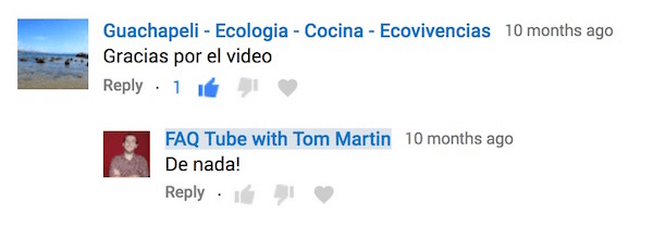 Svar på YouTube-kommentarer på kommentatorens sprog.