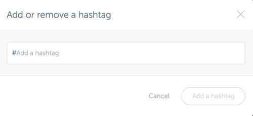 Tilføj et hashtag til dit Iconosquare-dashboard.