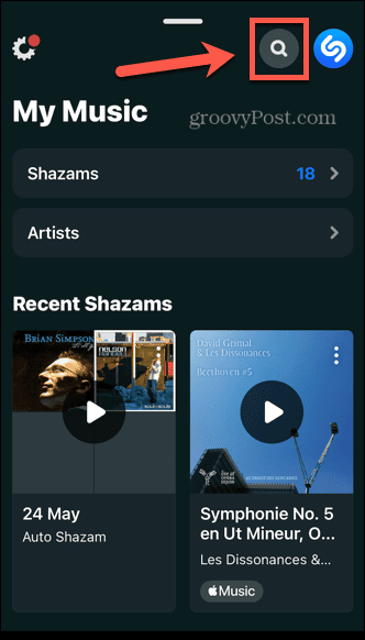 shazam søgning