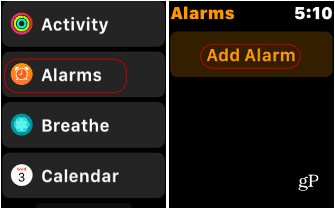 Alarm App Apple Watch