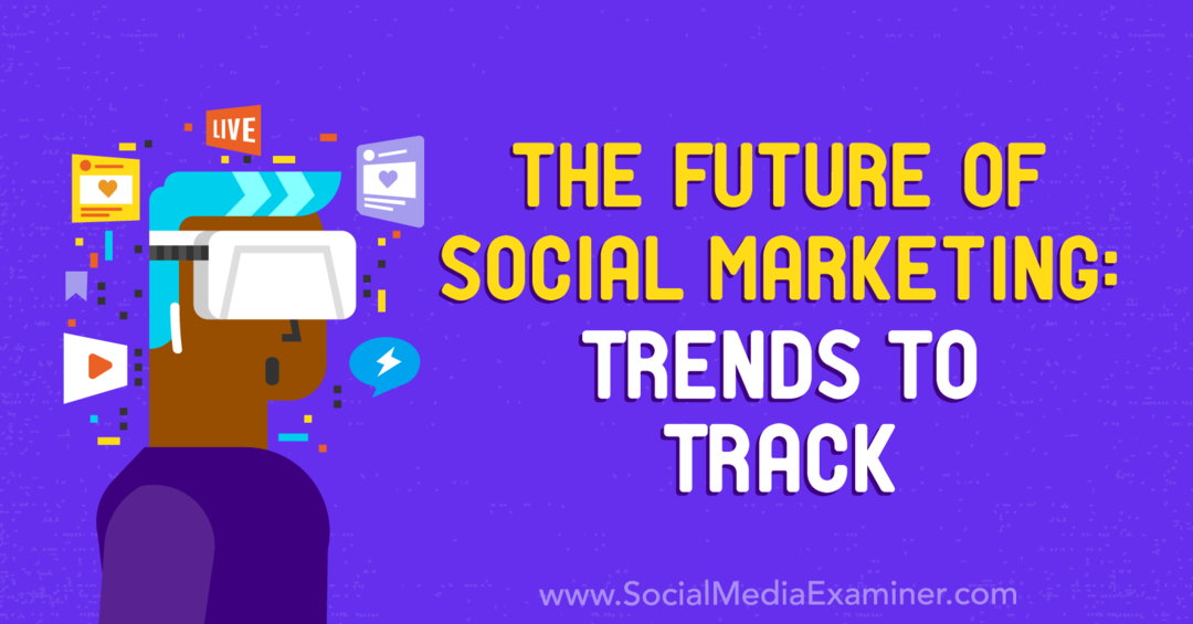 Fremtiden for social markedsføring: Tendenser til at spore: Social Media Examiner