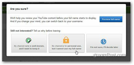 YouTube rigtige navn nægter at bruge det fulde navn
