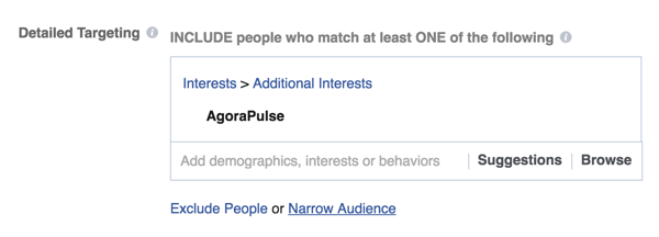 Du kan målrette dine Facebook-annoncer mod folk, der er interesserede i en bestemt virksomhed.
