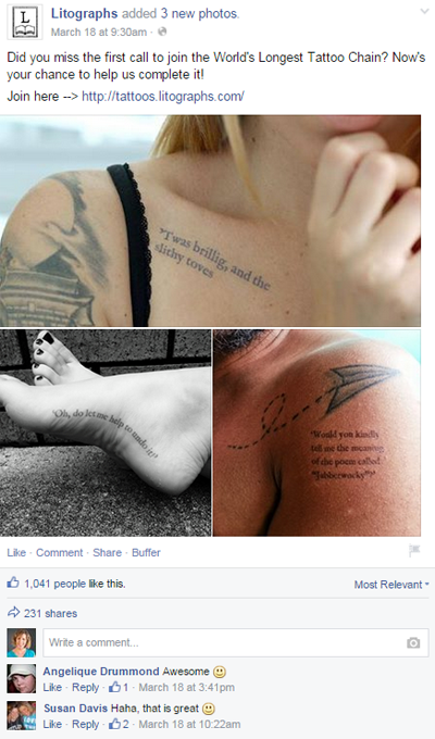 litografi tatovering facebook post