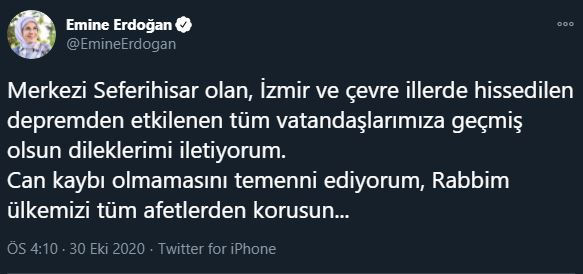 deling af jordskælv ved emine erdoğan