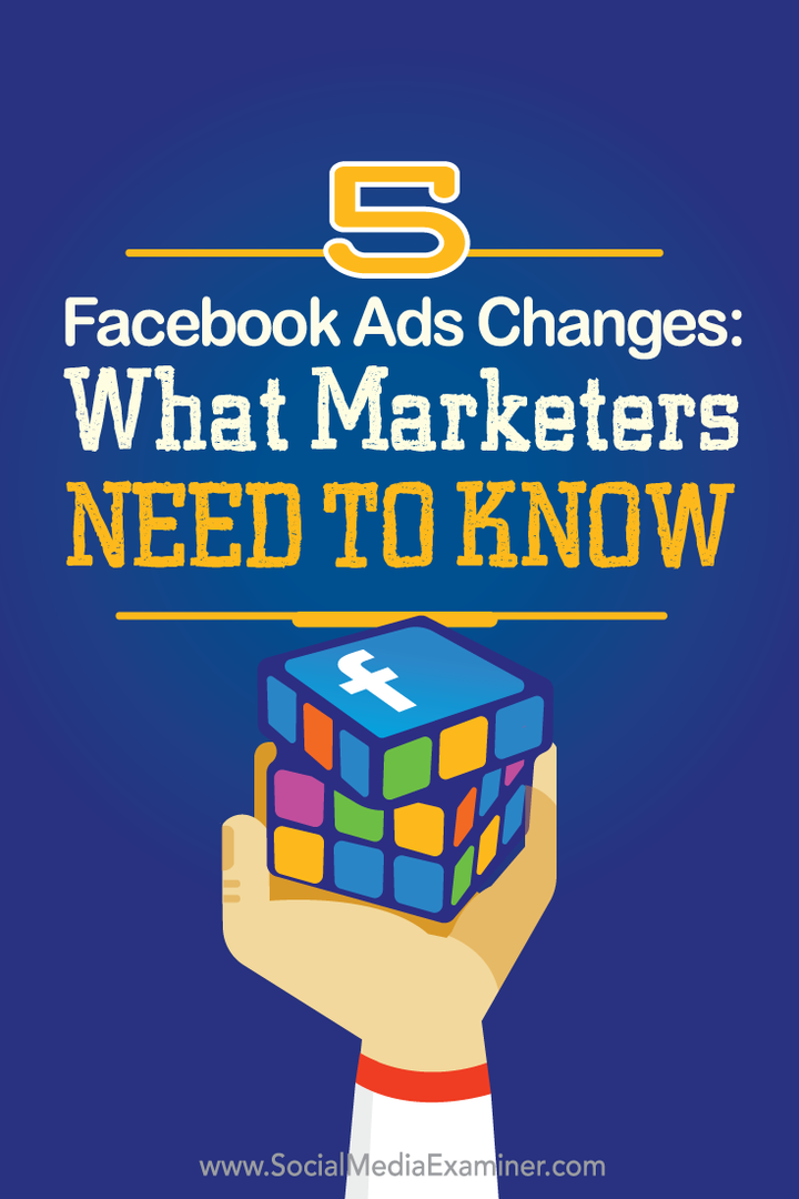 5 ændringer af Facebook-annoncer: Hvad marketingfolk har brug for at vide: Social Media Examiner