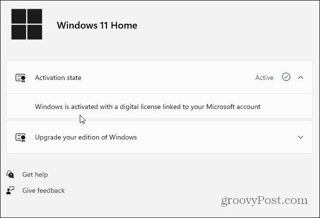Aktiveringstilstand Windows 11