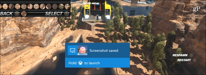 Skærmbillede til optagelse Xbox One