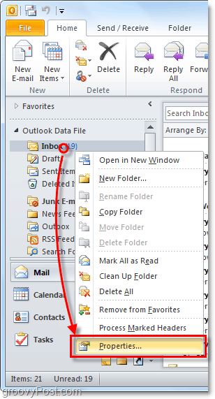 justere autoarkiveringsfunktioner for individuelle Outlook 2010-mapper