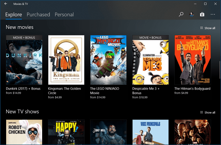 Film og TV-app Windows 10