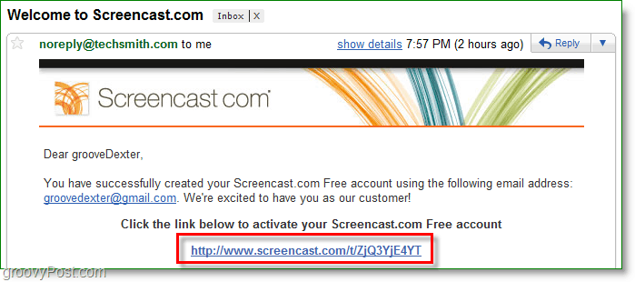 bekræft din screencast-konto via e-mail