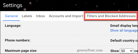 Gmail-filtre-menuen